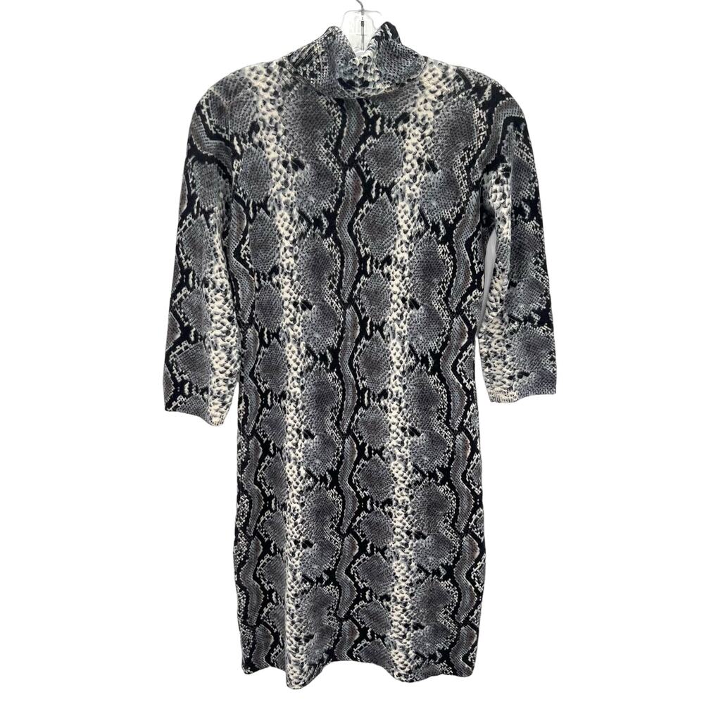 Pure Amici cashmere turtleneck snake print women’s sweater dress - Picture 1 of 5